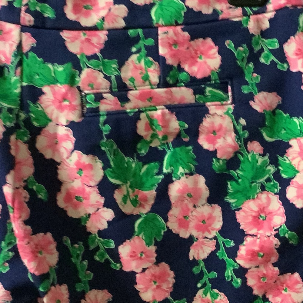 Lilly Pulitzer Darci knit Shorts - Pink and Green on Oyster Bay Navy - Picture 7 of 8